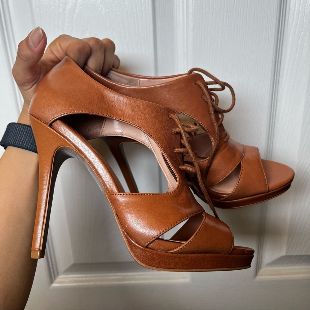 Elegant Tan High Heel Sandals